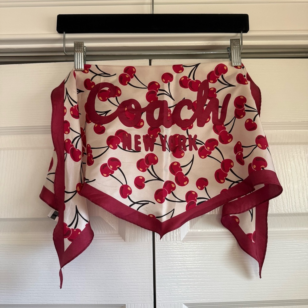 Coach Cherry Patterned Silk Scarf